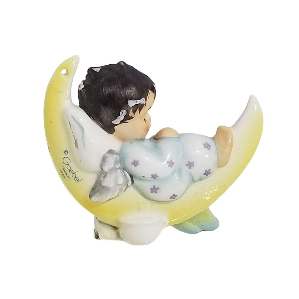 Vintage 1991 Goebel Baby Angel Sleeping On The Moon Ornament